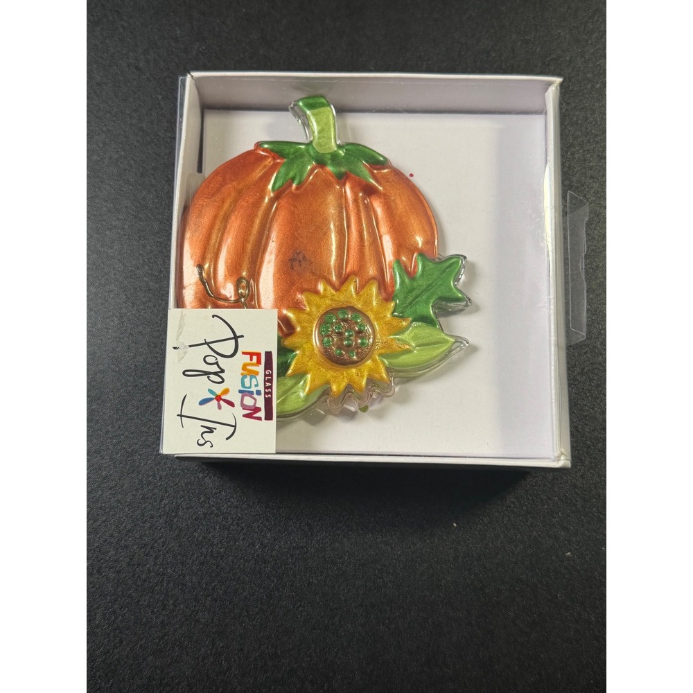 Demdaco Glass Fusion Pop-Ins Pumpkin Sunflower Lori Siebert J8